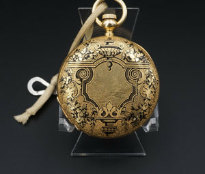 Solid 18k Gold Enamel John Stuart Case Ladies Elgin Pocket Watch 1871 W545