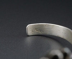Navajo Alvin A Monte Sterling Silver 14k Labradorite Cuff Bracelet 6.5" BS2604