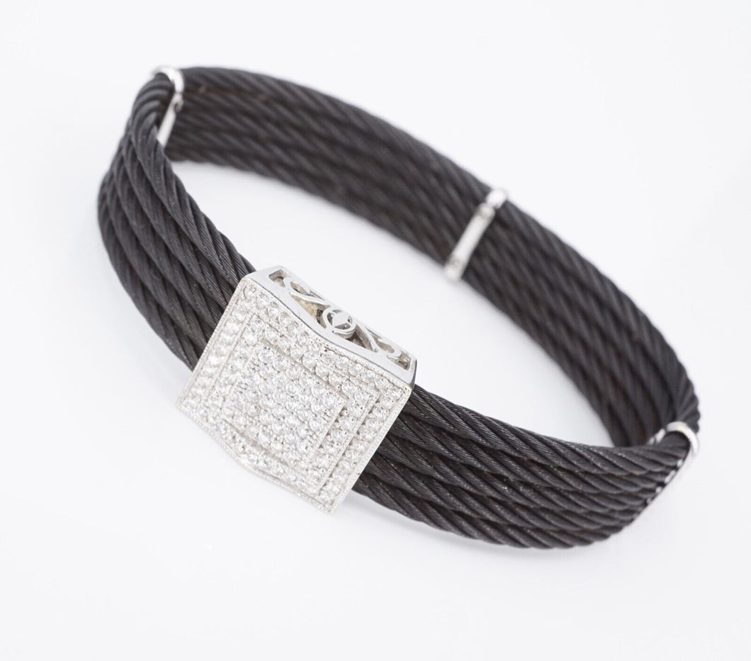 Charriol 18k Gold Celtic Noir Diamond Bracelet 6.5