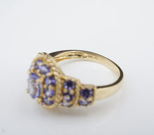 14k Yellow Gold Tanzanite Dome Cocktail Ring Size 8.25 Free Ship RG3733