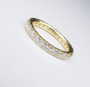 JE Caldwell 18k Gold 1.5ct Natural Diamond Eternity Band Ring Size 6.5 RG3496