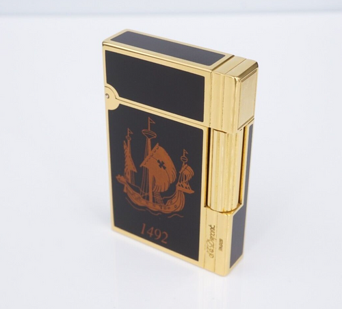 Preowned DuPont Gold Columbus 1492 Lighter Vintage 2.5