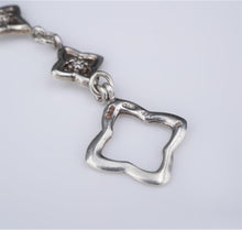 David Yurman Diamond Bracelet Toggle Sterling Silver Quatrefoil 7.5" BS2692