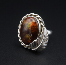 Fire Agate Ring Sterling Silver Southwestern Size 4.75 Artisan Cabochon RS3593