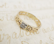 Antique Diamond Openwork Midi Pinky Band Ring 10k Yellow Gold Size 2.5 RG4014