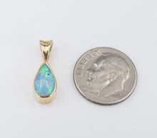 14k Yellow Gold Natural Opal Bezel Statement Pendant 0.7" Free Shipping PG1784