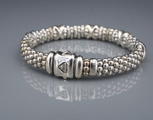 Five Station X Lagos Caviar Bracelet 18k Gold Sterling Silver 6.75" 9mm BS2972