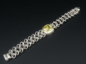 David Yurman Albion Atlas Chainmail Bracelet Prasiolite 18k Sterling 15mm BS2761