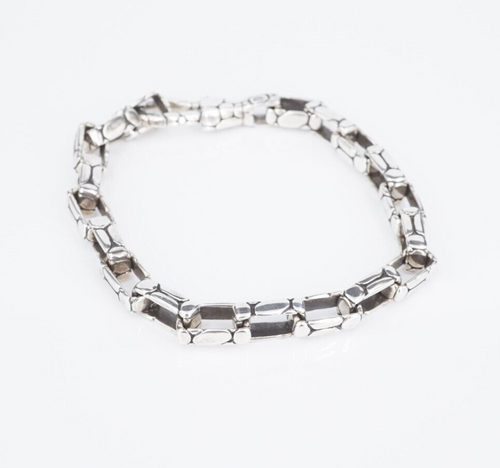 John Hardy Bracelet Kali Men's Pebble Link Chain Sterling Silver 9