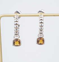 John Hardy Citrine Huggie Hoop Earrings Sterling Silver Dangle Ear Charms ES2577