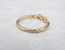 Vintage Cartier 18k Tri Gold Diamond Twist Ring Sz 7.5 Euro 53 France RG4260