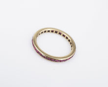 Vintage 18k Yellow Gold Natural Ruby Eternity Band Stacker Ring Sz-6.5 RG4136