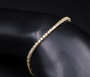 Classic 14k Yellow Gold 2 carat Natural Diamond Tennis Bracelet 7.25" BG719