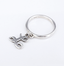 James Avery Dangle Charm Ring Sterling Silver Script Initial "L" Size 5 RS3570