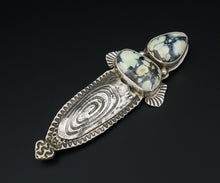 David Troutman Sterling Silver Variquoise Turquoise Brooch 3.3" OS604