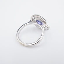 Tanzanite Diamond Swirl Cocktail Ring 1.6 ctw 18k White Gold Size 6.75 RG4082