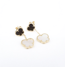 EFFY 14k Butterfly Earrings MOP Onyx Yellow Gold Dangle Drop 1" EG2443