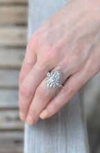 Antique Art Deco Platinum Diamond Pave Cocktail Shield Ring Size 5.75 RG3664