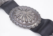 Vintage Navajo Concho Belt Sterling Silver Leather 42" Hand Stamped M1903