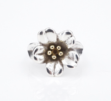James Avery April Flowers Sterling Silver 18k Gold Ring Size 6 Retired RS3585