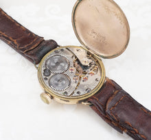 1902 Antique Waltham 10k Gold Watch Leather Strap 28mm Mechanical Relic W849