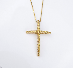 Le Vian 14k Yellow Gold Yellow Sapphire Cross Pendant Necklace 22" NG1453