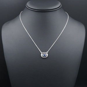 Platinum Natural No Heat Sapphire Diamond Pendant Necklace 16.5" GIA Cert NG1264