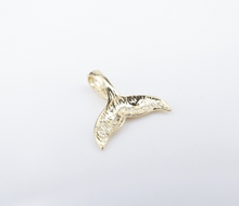 14k Whale Tail Charm Pendant Yellow Gold Vintage 0.5" Petite PG1919