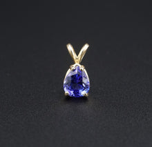 14k Yellow Gold 1.25ct Natural Tanzanite Solitaire Pear Cut Pendant PG1786