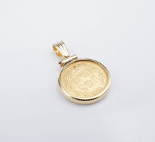 Vintage 1945 2 Pesos Gold Coin 14k Charm Pendant Yellow Gold 0.9" Mexico PG1905