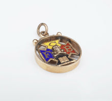Antique 10k Knights Pythias Enamel Cross Skull Crossbones FCB Fob Pendant PG1438