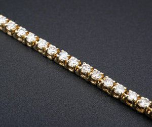 Classic 14k Yellow Gold 2 carat Natural Diamond Tennis Bracelet 7.25" BG719