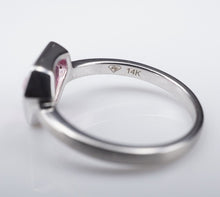 NEW 14k White Gold 1.5ct Pink Sapphire Slice Slab Solitaire Ring Size 6.5 RG3498