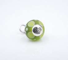 James Avery Lime Green Dot Glass Finial Charm Sterling Silver Retired CHS1994