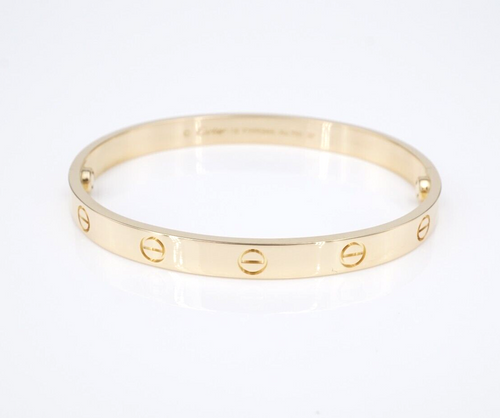 Cartier Love Bracelet 18k Yellow Gold Size 18 Classic 6.5