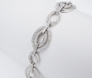 Diamond Tennis Bracelet 14k White Gold 4 carats Pave Statement 7" Natural BG791