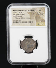 Pegasus Athena Acarnania Argos AR Stater 350-270 BC Silver Coin NGC VF CN544