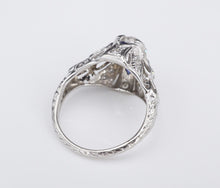 Art Deco Engagement Ring Diamond Sapphire Platinum 1 carat 1920s Size 5 RG4187