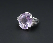 Morganite Diamond Cocktail Ring White Gold Statement Size 5 RG2693