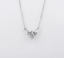 Natural Heart Diamond Solitaire - Platinum Pendant Necklace 18" GIA H SI1 NG1120