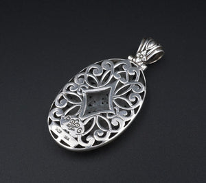 Phillip Gavriel 18k Gold Sterling Silver Pendant Filigree 2" Designer PS2091