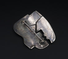 Modernist 40s Francisco Rebajes Sterling Silver Kiss Faces Pin Brooch 2.3" OS600