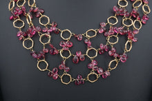 Dominique Cohen 18k Rose Gold Pink Tourmaline Bib Necklace 22" NG935