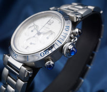 Pasha de Cartier Watch 2113 38mm Chronograph Box & Cert Warranty Expo Back W604