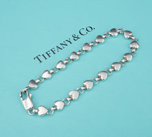 Tiffany Chain of Hearts Link Bracelet Sterling Silver 7" Retired BS2756