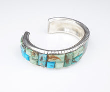 Navajo Sterling Silver Turquoise Bracelet Cobble Inlay Francis Melvin BS2882