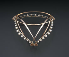 Massive Artisan 14k Rose White Gold Pearl Bangle Modernist Bracelet 7" 67g BG221