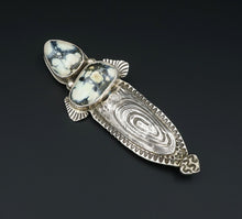 David Troutman Sterling Silver Variquoise Turquoise Brooch 3.3" OS604
