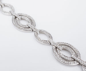 Diamond Tennis Bracelet 14k White Gold 4 carats Pave Statement 7" Natural BG791