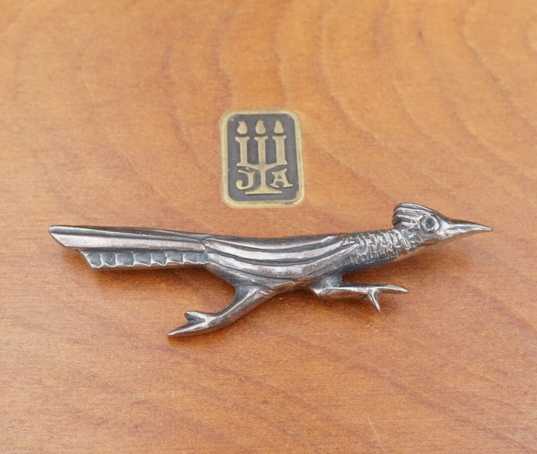 James Avery 3D Roadrunner Chaparral Brooch Sterling Silver Retired 2.4